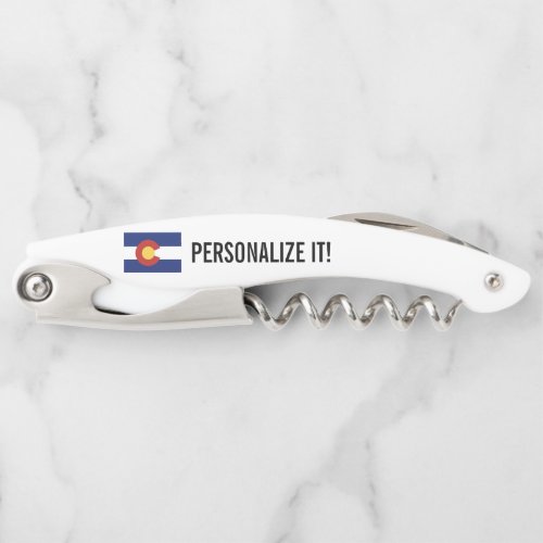 Colorado state flag personalized foldable waiters corkscrew