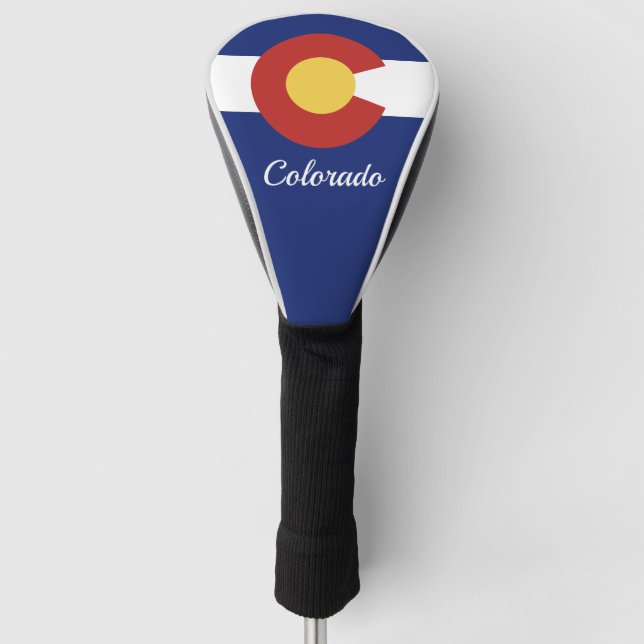 Colorado state flag personalized golf driver cover (Front)