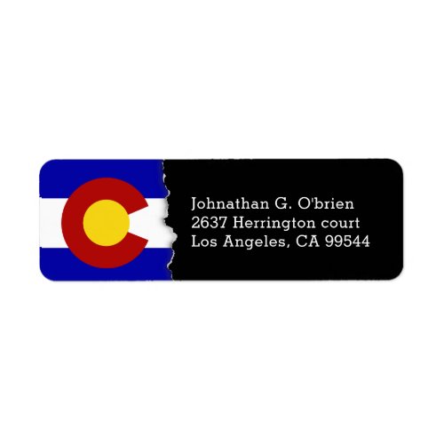 Colorado State Flag Personalized Label
