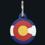 Colorado state flag pet tag for new dog or cat<br><div class="desc">Colorado state flag pet tag for new dog or cat. Customizable label with personalized pet name and phone number. Simple way to retrieve your animal pet. Nice for terrier,  collie,  sheepdog etc. Presents for new pet owner,  dog walker,  pet rescue service,  etc.</div>