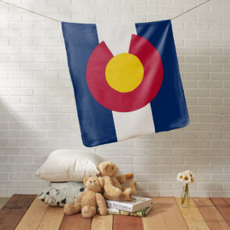Colorado State Flag Print Patriotic Baby Blanket