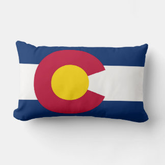 Colorado State Flag Print Patriotic Lumbar Pillow