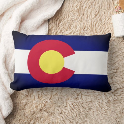 Colorado state flag rectangular Lumbar Pillow