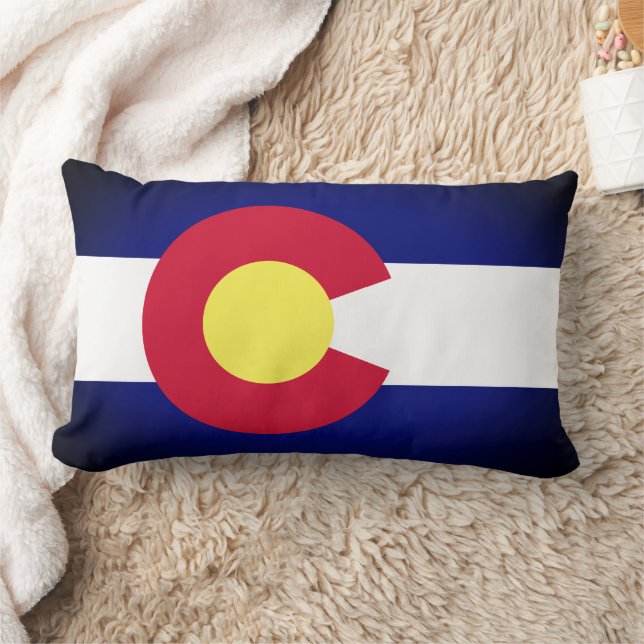 Colorado state flag rectangular Lumbar Pillow (Blanket)