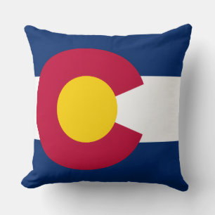 Colorado State Flag Repeating Pattern Throw Pillow