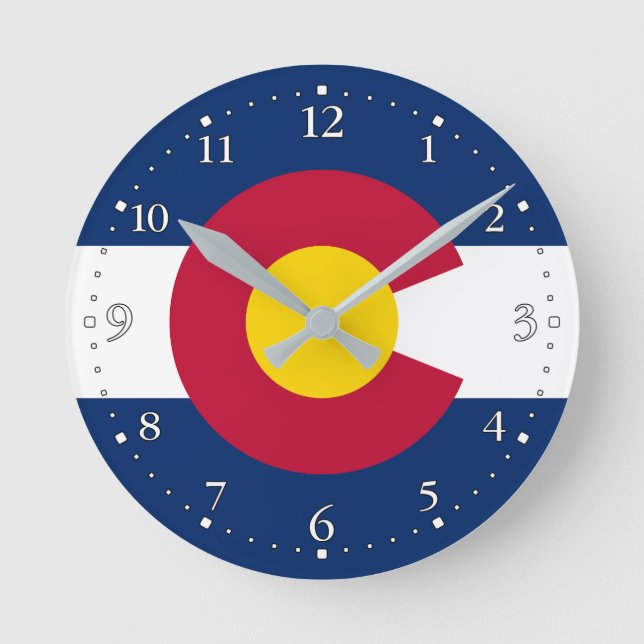Colorado State Flag Round Clock (Front)