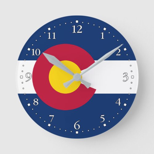 Colorado State Flag Round Clock