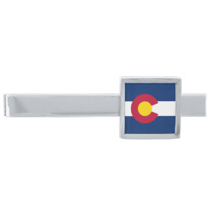 Colorado State Flag Silver Finish Tie Bar