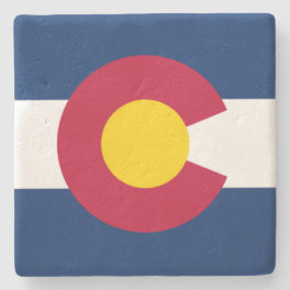 Colorado State Flag Stone Coaster
