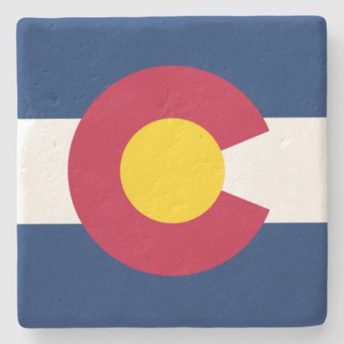 Colorado State Flag Stone Coaster