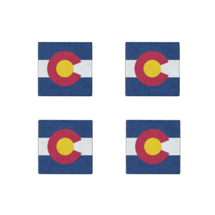 Colorado State Flag Stone Magnet