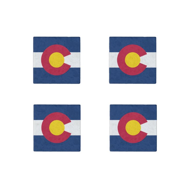 Colorado State Flag Stone Magnet (Front)