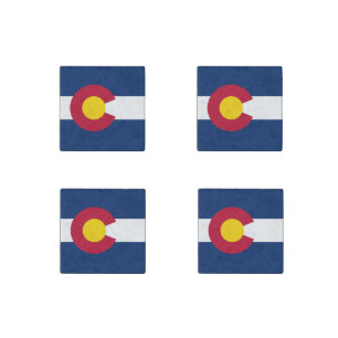Colorado State Flag Stone Magnet