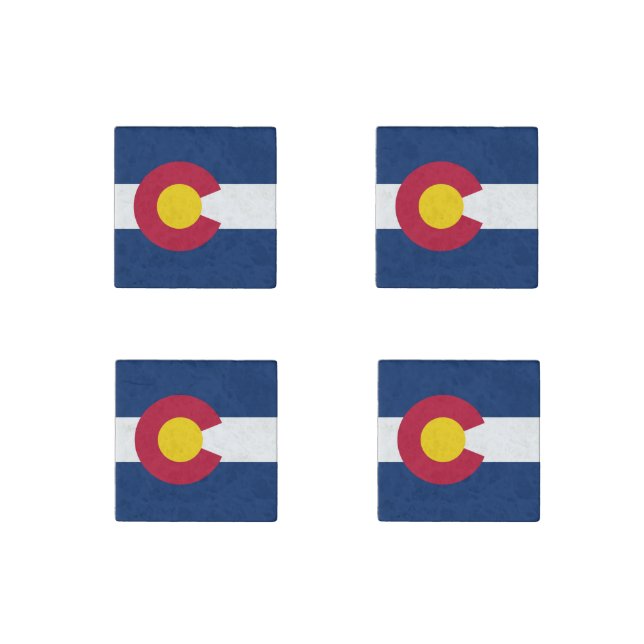 Colorado State Flag Stone Magnet (Front)