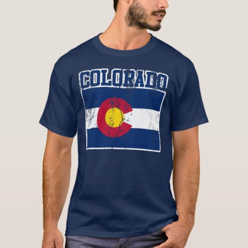 Colorado State Flag T_Shirt Distressed