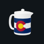 Colorado State Flag Teapot<br><div class="desc">Elevate your tea time with a touch of state pride using our teapot featuring the flag of Colorado! This charming teapot combines elegant design with the iconic elements of the Colorado flag, showcasing its vibrant colors and distinctive pattern. The flag adds a unique and stylish touch, making it perfect for...</div>