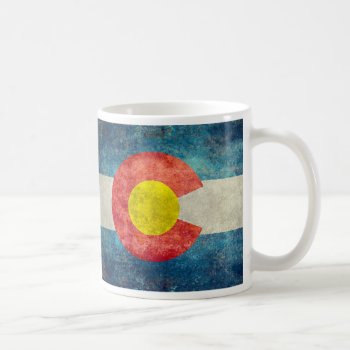 Colorado State Flag With Vintage Retro Grungy Look Coffee Mug by Lonestardesigns2020 at Zazzle