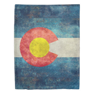 Colorado State flag with vintage retro grungy look Duvet Cover