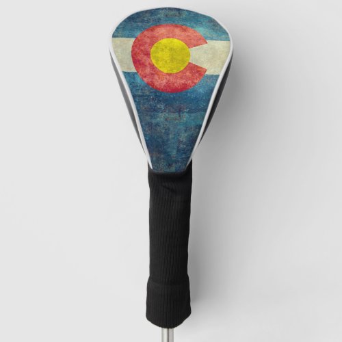 Colorado State flag with vintage retro grungy look Golf Head Cover