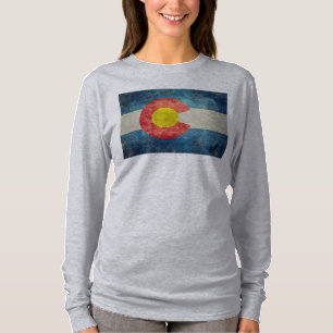 Colorado State flag with vintage retro grungy look T-Shirt