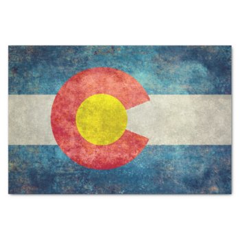 Colorado State Flag With Vintage Retro Grungy Look Tissue Paper by Lonestardesigns2020 at Zazzle