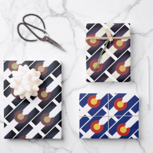 Colorado state flag wrapping paper sheets