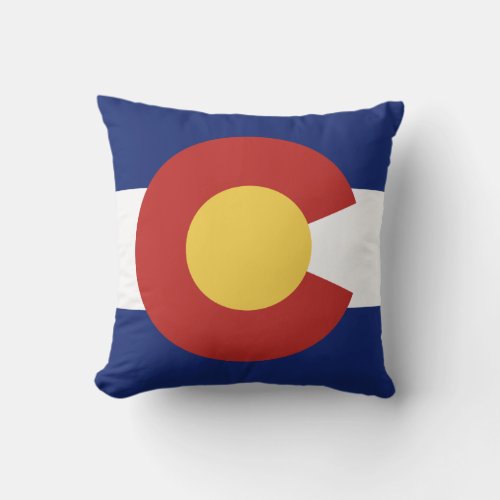 Colorado state flag zipperless Throw Pillow