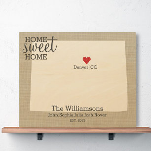 Colorado State Map Custom Family Name Established Wood Wall Art