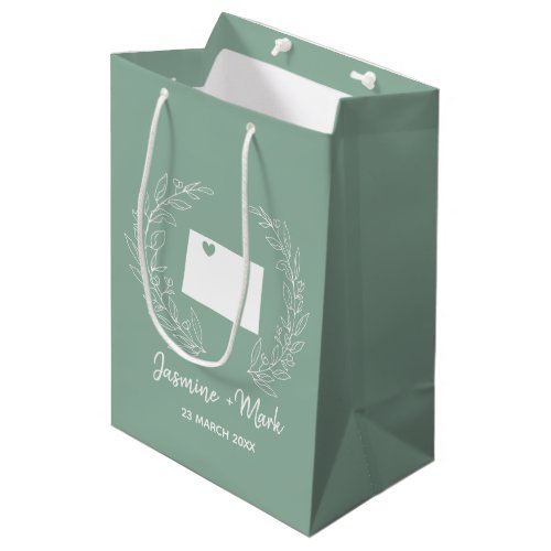 Colorado state map  destination wedding favors   medium gift bag