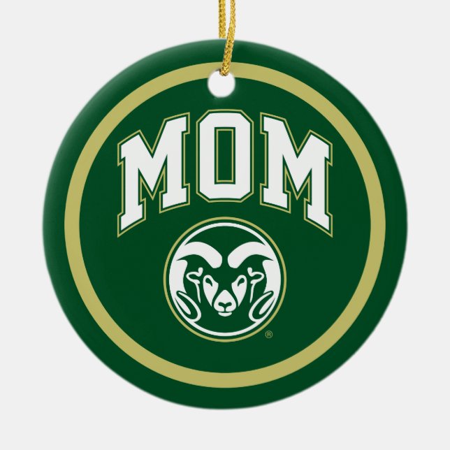 Colorado State Mom Ceramic Ornament (Front)