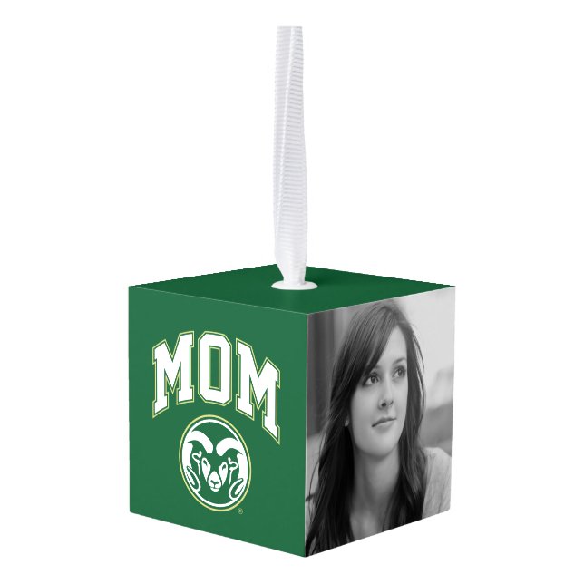 Colorado State Mom Cube Ornament (Back Angled)