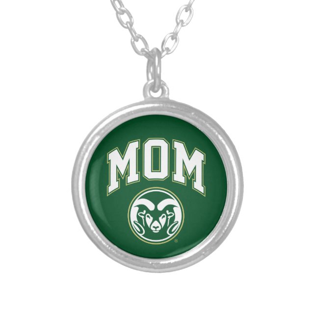 Colorado State Mom Silver Plated Necklace (Front)