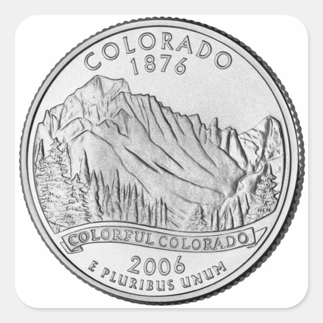 Colorado State Quarter Square Sticker (Front)