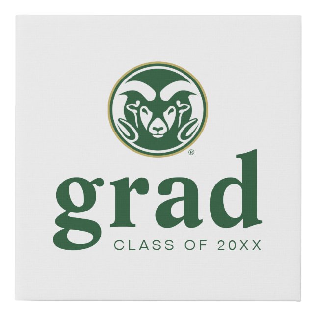 Colorado State Rams Graduate Faux Canvas Print (Front)
