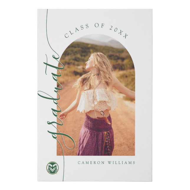 Colorado State Rams Graduate Faux Canvas Print (Front)