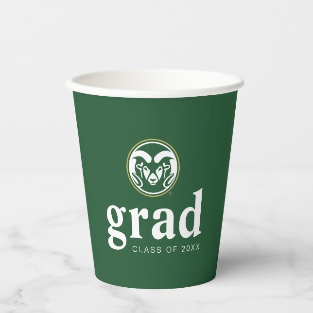Colorado State Rams Graduate Paper Cups (Front)