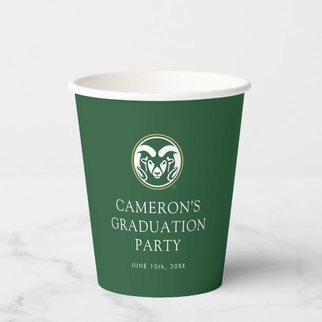 Colorado State Rams Graduate Paper Cups (Front)