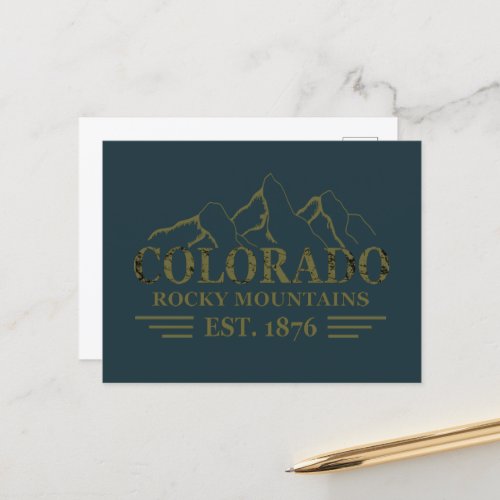Colorado state rocky mountain national park holiday postcard