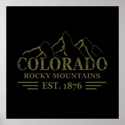 Colorado state rocky mountain national park poster