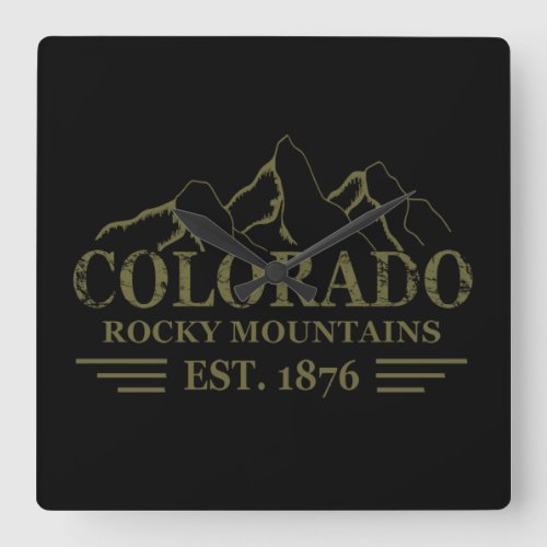 Colorado state rocky mountain national park square wall clock
