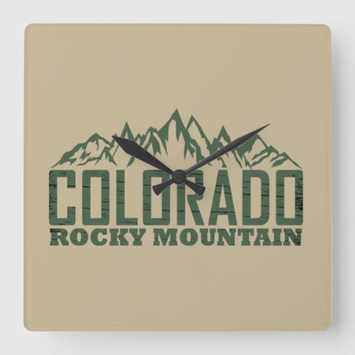 colorado state rocky mountains national park square wall clock