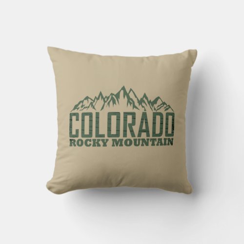 colorado state rocky mountains national park throw pillow