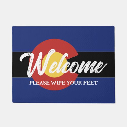 Colorado state state flag welcome doormat