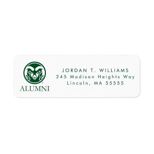 Colorado State University Alumni Label (Front)