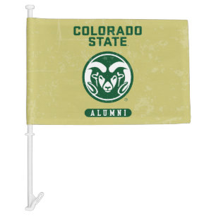Colorado State University Alumni Logo Distressed Car Flag
