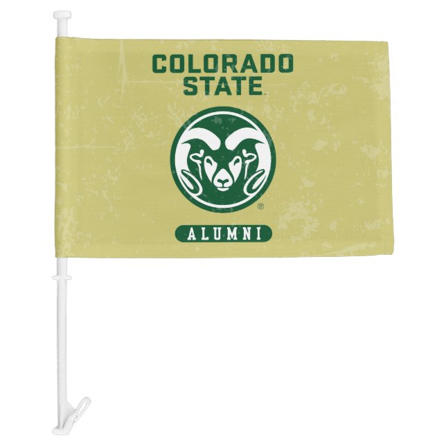 Colorado State University Alumni Logo Distressed Car Flag (Front)