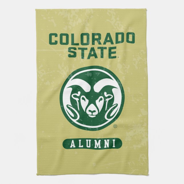 Colorado State University Alumni Logo Distressed Kitchen Towel (Vertical)