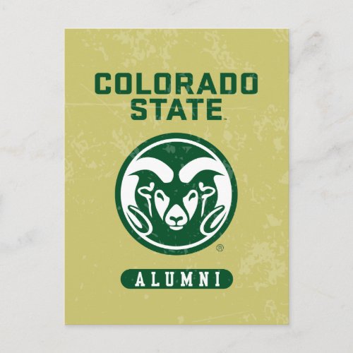 Colorado State University Alumni Logo Distressed Postcard