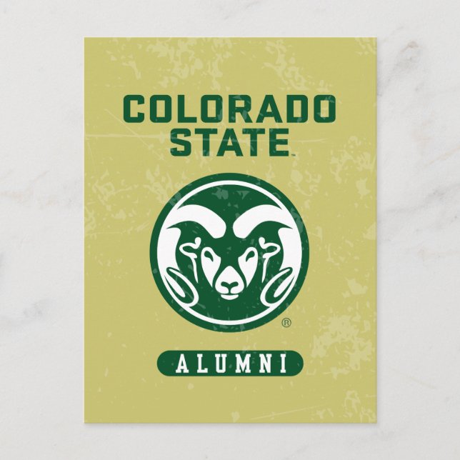 Colorado State University Alumni Logo Distressed Postcard (Front)