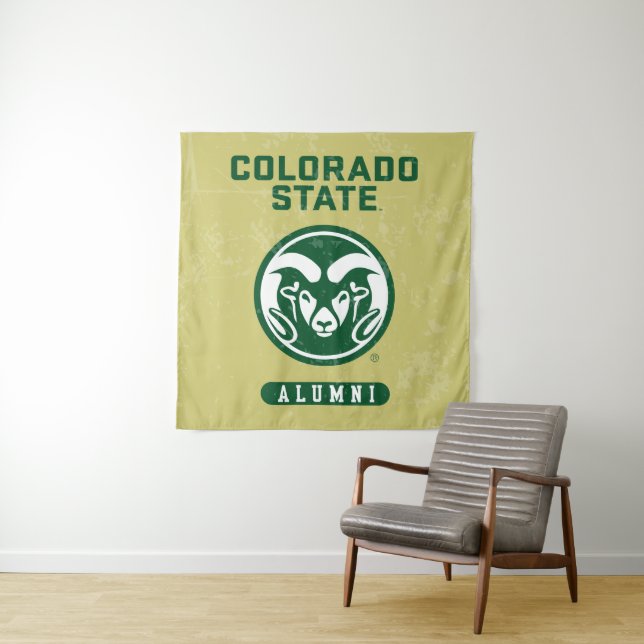 Colorado State University Alumni Logo Distressed Tapestry (In Situ)